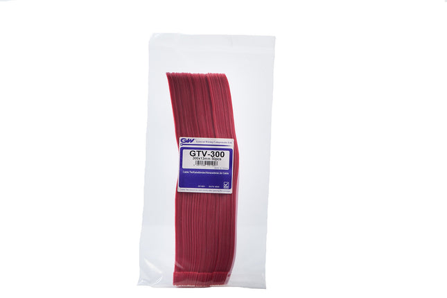 GW kaablisidemete tehnoloogia, takjapael ja aasaga teip 300 x 13 mm, punane, 50 tükki, GTV-300HD/50RED