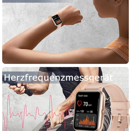 GRV Smartwatch for women men with phone function, fitness watch with heart rate monitor SpO2 sleep monitor pedometer IP68 waterproof, multi-sport modes smart watch fitness tracker for iOS Android mobile phone