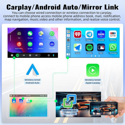OiLiehu 4+64G 8-tuumaline Android 13 topelt-DIN raadio Mercedes Benz Smart Fortwo 451 2005-2010 CarPlay Android Auto autoraadio 9-tollise ekraaniga, Bluetooth GPS FM RDS WiFi DSP/EQ+tagurduskaamera