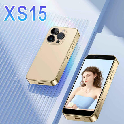 CatCalls Mini Smartphone Unlocked 4G Mobile Phone, 3.0 inch, 32GB Expandable up to 128GB, Dual SIM Dual Camera, Android 10.0, Support WiFi Bluetooth Backup Phone (XS15-Gold)