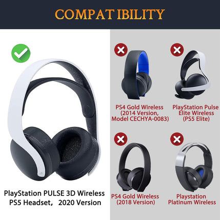 SOULWIT jahutusgeeliga vahetuskõrvapadjad Sony PS 5 Puls PS5 3D juhtmevabadele peakomplektidele, vahetuskõrvapadjad mürasummutusvahuga