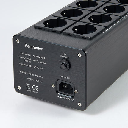 Pailvens HiFi pikendusjuhe, 8-suunaline häirete filtri pistikupesa LCD-ekraaniga, ülepingekaitse, koormuskaitse kuni 15 A, mitmikpesa kõlaritele, CD-DVD-mängija, must