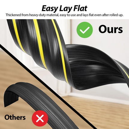 Cable duct floor, 2.5M/8.2 ft cable bridge, robust cable bridge floor with 3 cable ducts, rubber cable protection cable duct floor flat, modular cable hose for garages, boats, simply lay flat