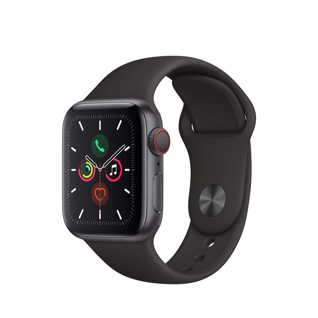 Apple Watch Series 5 40mm (GPS + Cellular) - Space Gray Aluminum Case with Black Sport Band (Refurbished)