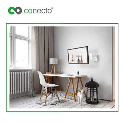 Conecto seinakinnitus monitoridele ja teleritele kuni 42 tolli, pöörlev (+/-90°), kallutatav (+/-20°), VESA 50x50, 75x75, 100x100, 200x100, 200x200, max. 30 kg kandevõime, valge, SA-CC50252-V2