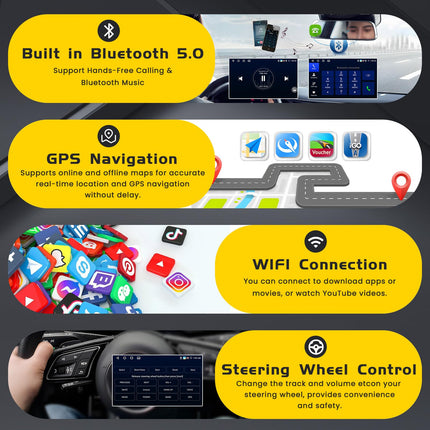 [4G+64G] Inefala Android autoraadio Peugeot 107/Toyota Aygo/Citroen C1 2004-2014 juhtmevaba Carplay Androidiga, 10-tolline puutetundliku ekraaniga autoraadio Bluetooth GPS-i, WiFi, RDS/FM EQ, SWC, tahavaatekaamera, mikrofon