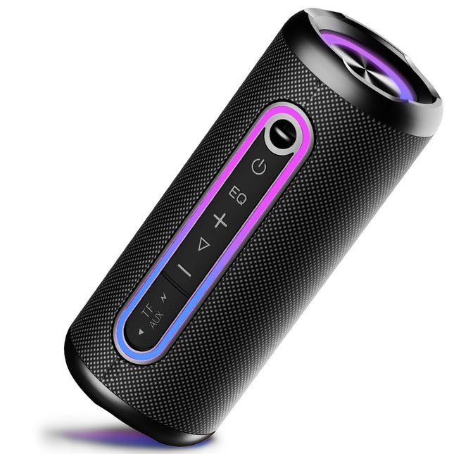 Bluetooth-kõlar tulega, Bluetooth 5.4 muusikakarp, 30 W topeltkõlarid, topeltbassdraiverid, 30-tunnine aku tööiga, IPX7 veekindlus, TWS-sidumine, AUX, TF-kaart, sobib õue/peoks/reisiks, must