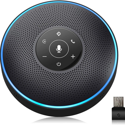 EMEET M2 Bluetooth Conference Speaker - USB Speakerphone with 4 AI Microphones, 360º Speech Recognition, Conference Microphone with Dongle, for Skype, Zoom
