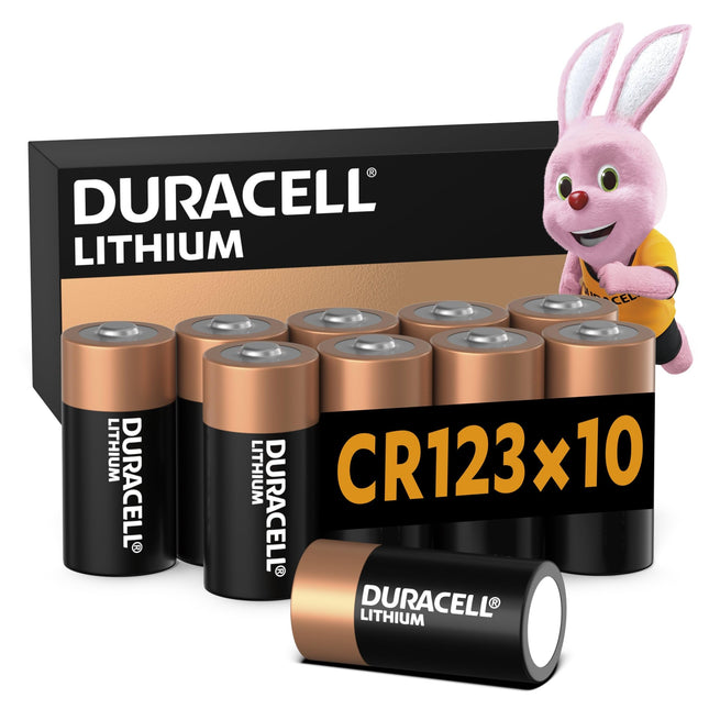 DURACELL CR123 (10 pieces) CR 123 High Power Lithium Battery 3V (CR123A / CR17345)