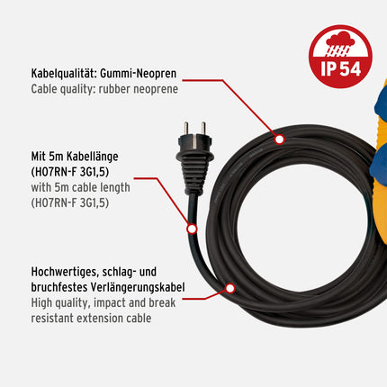 Brennenstuhl Garant V2 IP44 kaablirull 40m välis- ja ehitusplatsikaabel IP54 koos toiteplokiga