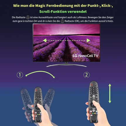 Gvirtue Magic Remote pult LG telerile Kaugjuhtimispult LG MR20GA AKB75855501 MR19BA MR18BA Magic Remote, ühildub LG Magic Remote puldiga LG nutiteleri LED OLED 4K Nanocell häälfunktsiooniga