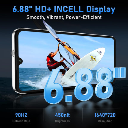 OUKITEL C59 Android 15 Mobile Phones 2025-10000mAh Large Battery Smartphone, 6.9 inch Display, 16GB + 128GB/1TB, 120LM Flashlight, 13MP Camera, 4G Dual SIM Free Phone Unlocked, Fingerprint/Face ID/GPS/OTG