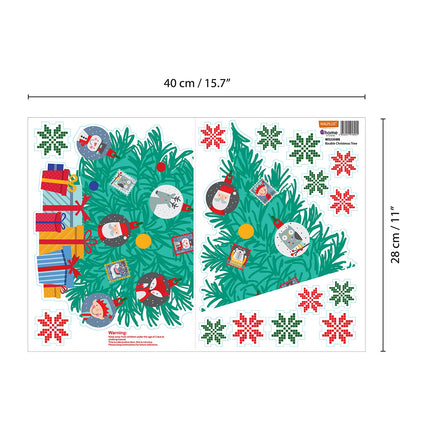 WALPLUS 40x28cm Christmas Decorations Wall Stickers Bubble Christmas Tree Stickers Wall Art Window Clings Display Decals Living Room Sale Clearance Home Living Room Bedroom DIY