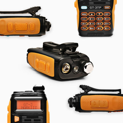 Baofeng GT-3TP Mark III kahe sagedusribaga pihuraadio UHF/VHF 144-146/430-440MHz kolme võimsusega 8W/4W/1W raadiosaatja 1800mAh akuga, pika antenni, autolaadijaga täiskasvanutele