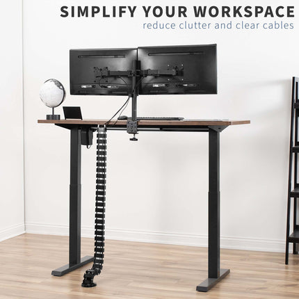 VIVO Vertebrae Cable Management Kit, Height-Adjustable Desk Quad Input Cable Organizer, Black, DESK-AC01C