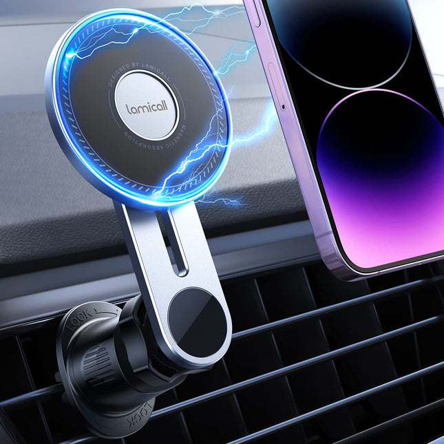 Lamicall autotelefonihoidik MagSafe'i autokinnituse jaoks - [20x tugevad magnetid] universaalne autotelefonihoidiku magnet, auto õhutusava telefonihoidik iPhone 16 15 14 13 Pro Max Mini Magsafe ümbrisega nutitelefonile
