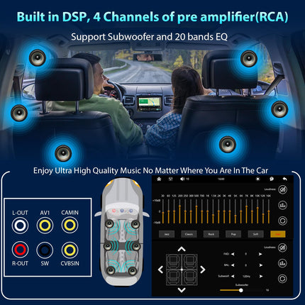 Alondy 2Din autoraadio 6,8-tollise ekraaniga, ühildub [juhtmevaba] Apple CarPlay/Android Autoga, Bluetooth Type-C, USB 2.1A, kiirlaadimine, tahavaatekaamera, AM/FM/RDS raadio, DSP