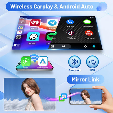 Inefala Android autoraadio Suzuki Swift 2003-2010 4+64G jaoks koos juhtmevaba CarPlayga, Android Auto, 10-tolline ekraan, tugi FM RDS 32EQ GPS Bluetooth WiFi SWC AHD tahavaatekaamera