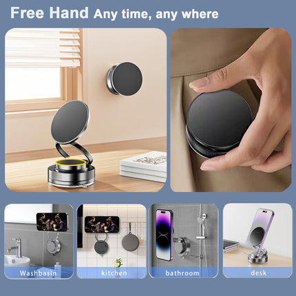 GemCoo autokinnitusega mobiiltelefonihoidik, magnetiline, Magsafe'i 360° pööratav autotelefonihoidik iminapaga, universaalne telefonihoidik iPhone'ile, Samsungile, metallile, klaasile, seinale, peeglile