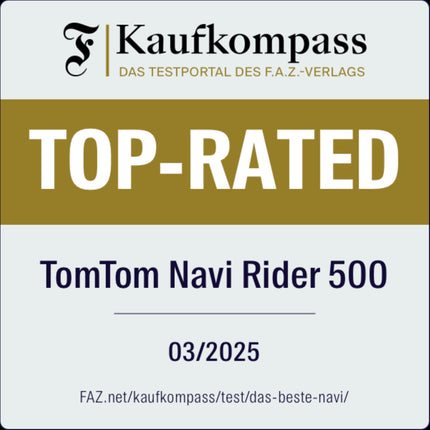 Tomtom Motorcycle Navi Rider 500 (4,3-tolline, käänulised ja mägised marsruudid spetsiaalselt mootorratastele, liiklusummikute vältimine tänu Tomtom Trafficule, mootorrattahoidik, uuendused WiFi kaudu) must, 16 GB