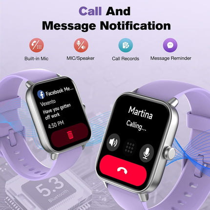 Fitpolo Smartwatch Women with Phone Function (Make/Receive Calls)/Message Reminder, Sports Watch with 110+ Sport Modes, Fitness Watch with Heart Rate SpO2 Stress Sleep Monitor, Smart Watch for Android iOS