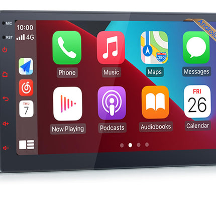 iFreGo Android 14 Apple CarPlay ekraan, Android Auto ekraan 7" GPS 2 DIN autoraadio Bluetooth 5.1 Car Play ekraan puutetundliku ekraaniga WiFi, 7 värvilise tulega, telefoni link, RDS, Type-C