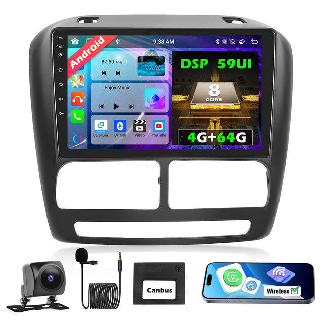 [2025. aasta uuendus 8-tuumalise 4G+64G] Hikity 9-tolline Android 13 armatuurlaua raadiokomplekt FIAT Doblo 2010-2015/Combo 2011-2018 autoraadiole koos CarPlayga, Android Auto WiFi, GPS BT5.0 59UI 32DSP RDS mikrofon, tahavaatekaamera