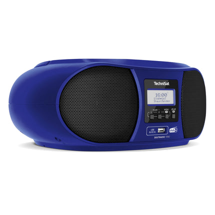TechniSat DIGITRADIO 1990 - Stereo Boombox with DAB+/FM Radio and CD Player (Bluetooth Audio Streaming, Headphone Jack, USB, AUX In, Charging Function, Clock, 2 x 1.5 Watt Output Power) Blue