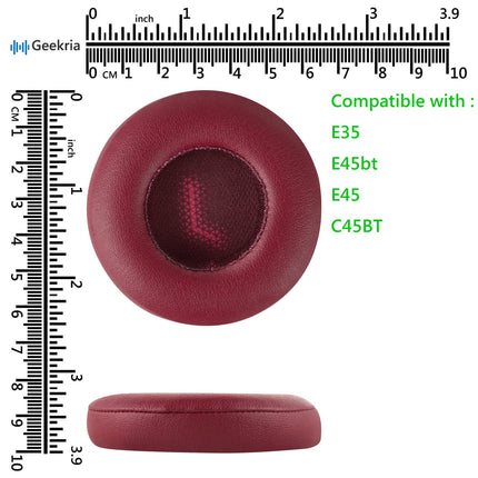Geekria QuickFit proteiinist nahast vahetuskõrvapadjad JBL E35, E45bt, E45 kõrvaklappidele, kõrvapadjad, peakomplekti kõrvaklappide remondiosad (punased)