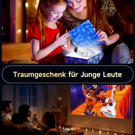 Antmap miniprojektor Bluetooth, väike projektor mobiiltelefonile, 1080P tugiprojektor iPhone'ile/Androidile, filmiprojektor koju/õues, ühildub nutitelefoniga/TYPE C kaabel/HDMI/USB/Fire Stick/PS5