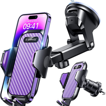 VANMASS autotelefoni hoidik 2025 uuendatud iminapaga ja õhutusava konksuga 4-ühes autotelefoni kinnitus, sõjaväeklassi nutitelefoni hoidik esiklaasile iPhone 16 15 14 13 Pro Max Samsung jne jaoks.