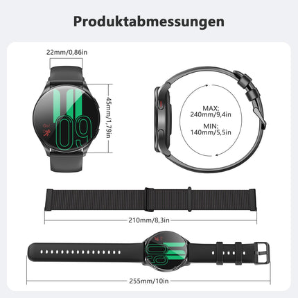 Blackview Smartwatch Men Women, 1.43'' AMOLED Screen, Virtual Always-On Clock, Fitness Watch with Phone Function, Make/Receive Calls, Sports Watch, Pedometer, Heart Rate Sleep Monitor, for Android iOS