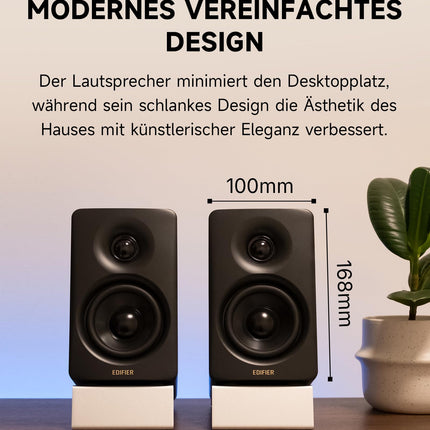 Edifier M60 multimeediakõlar Bluetooth 5.3, 66W RMS, kõrglahutusega heli ja kõrglahutusega juhtmevaba heli, LDAC, 3" kesksagedus-bass ja 1" kõrgsageduskõlar, USB-C ja Aux sisendid, kompaktne lauakõlar - must