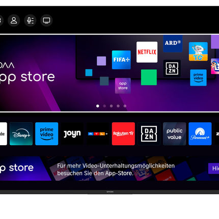 DYON Movie Smart 50 VX - 50-inch (126 cm) TV (4K Ultra HD Smart TV, Triple Tuner (DVB-C/-S2/-T2), App Store, Prime Video, Netflix, YouTube, DAZN, Disney+) [Mod. 2024]