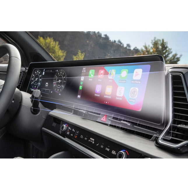 GAFAT [2 tk] Ühildub Kia Sportage NQ5 2022-2024 2025 navigatsioonisüsteemi ja virtuaalse kokpiti ekraanikaitsega, Sportage 2023 nanoekraanikaitsega, 6H kriimustuskindel (sirge joonega)
