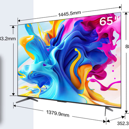 TCL 65C641, 65-tolline QLED-teler, 4K Ultra HD, Google TV (Dolby Vision ja Atmos, liikumise selgus, käed-vabad hääljuhtimine, ühildub Google Assistant ja Alexaga)