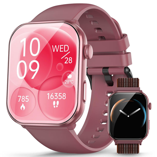 Blackview Smartwatch Women Men, AMOLED Screen Always-On, Fitness Watch with Phone Function, Make/Receive Calls, Sports Watch 100+ Sport Modes, Heart Rate Sleep Monitor, Pedometer, Watch for Android iOS