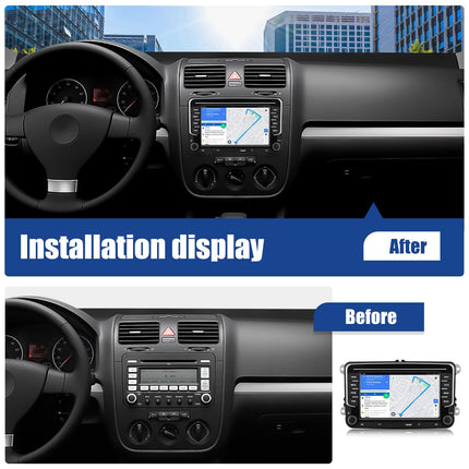 2+64G CAMECHO Android 13 autoraadio VW Golf 5, Golf 6, Skoda Polo, Passat Tiguan Touranile koos Carplay/Android Auto/Mirrorlinkiga, 7-tolline mahtuvuslik puuteekraan WiFi, GPS, FM, Bluetooth
