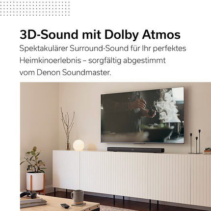 Denon DHT-S217 2.1 heliriba Dolby Atmose, sisseehitatud subwooferi, Bluetoothi, 4K UHD ja HDMI ARC-iga, must