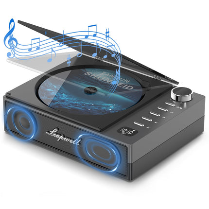 Kaasaskantav CD-mängija, Leapwelli kaasaskantav CD-mängija Bluetooth kõlariga, kaasaskantav CD-mängija lastele väikestele kaugjuhtimispuldiga, vahelejätmisvastane CD-mängija kõrvaklappidega must