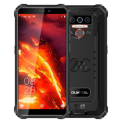 OUKITEL WP5 PRO 4G Outdoor Smartphone without Contract, 8000mAh Battery, 4 LED Flash, Android 10 Rugged Phone IP68, Helio A25 4GB + 64GB, 13MP + 2MP + 2MP, Face ID, GPS DUAL SIM Black
