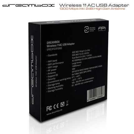 Dreambox Dual Band Wireless USB 2.0 Adapter 1300 Mbps koos antenniga