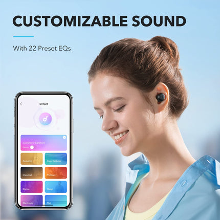 Soundcore by Anker A20i True Wireless kõrvaklapid, juhtmevabad Bluetooth kõrvaklapid, Bluetooth 5.3, 28-tunnine mänguaeg, veekindlad, 2 mikrofoni tehisintellektiga, kõrvaklappe saab kasutada eraldi (must) (uuendatud)