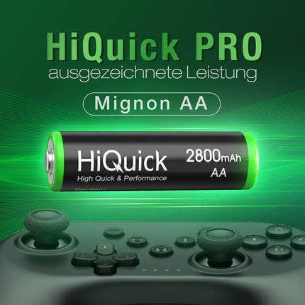 HiQuick Mignon AA patarei, 2800mAh 16 tükki suure mahutavusega, Ni-MH laetavad AA patareid, madala isetühjenemisega AA patareid, 1,2 V AA patareid