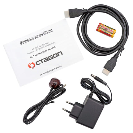 Octagon SX988 4K UHD H.265 HEVC interneti nutiteleri digiboks - mitme käivitusega vastuvõtja ja satelliit-IP-TV, DLNA, YouTube, veebiraadio, must