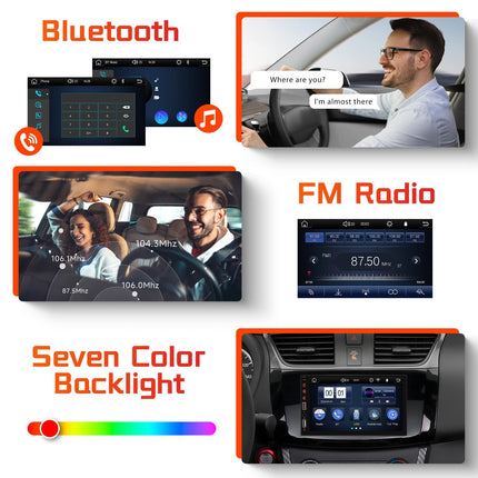 Hodozzy Car Radio 2 Din with Wireless Carplay Android Auto, 7 Inch IPS Touchscreen Double Din Car Radio with Bluetooth, Mirror Link, EQ, SWC, FM Radio, USX, Digital Media Receiver with Rear View Camera