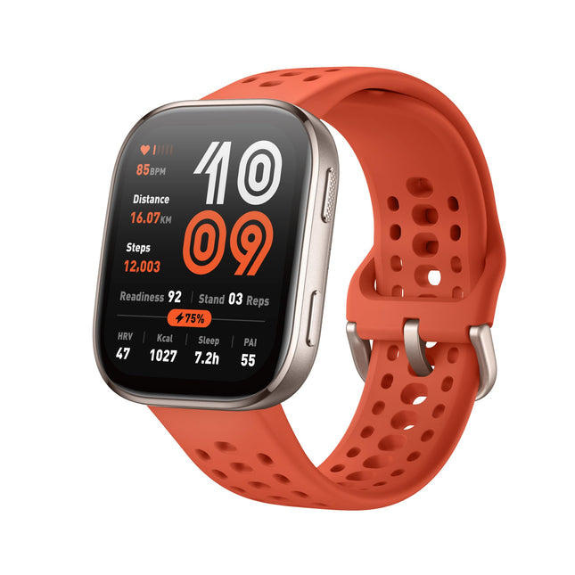 Amazfit Bip 6 Smart Watch 46mm, 14-day battery, 1.97" AMOLED, GPS &amp; free maps, AI, Bluetooth call text function, health, fitness sleep tracker, 140+ training modes, 5 ATM, Red
