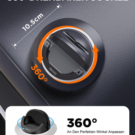 Beeasy Car Phone Holder, Car Dashboard Cell Phone Holder 360° Rotatable Car Mount Silicone Universal Car Phone Holder for Smartphone iPhone Samsung Xiaomi