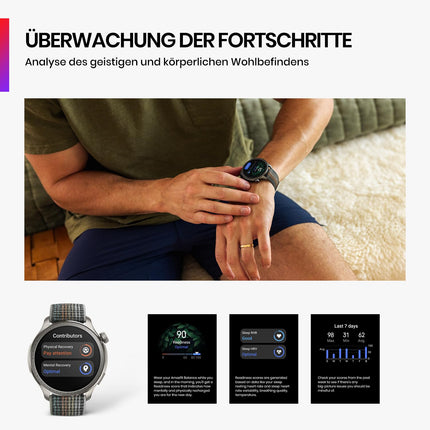 Amazfit Balance 46mm nutikell, kontaktivaba NFC-makse, tehisintellektiga treener, 14-päevane aku tööiga, une ja tervise jälgimine, GPS, 150 spordirežiimi, Bluetooth-kõned Androidile ja iPhone'ile