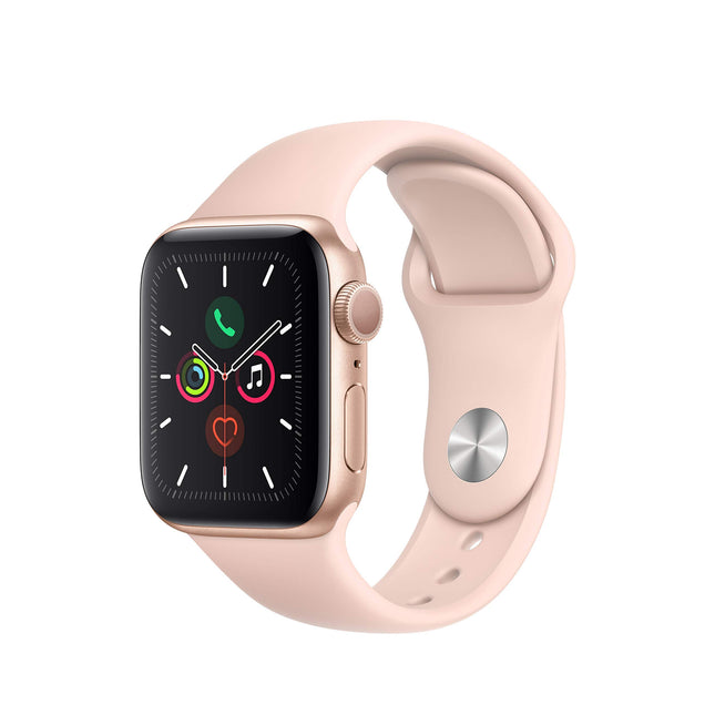 Apple Watch Series 5 (GPS, 40mm) kuldne alumiiniumkorpus liivaroosa sportrihmaga (taastatud)
